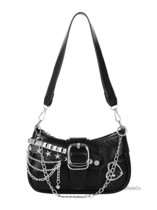 Handbags - PU Leather Y2K Star Shoulder Bag Cute Top Handle Purse with Chain